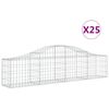 vidaXL Gabionen mit Hochbogen 25 Stk. 200x30x40/60 cm Verzinktes Eisen