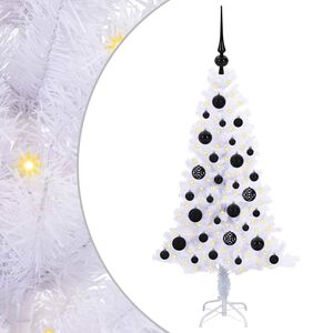 vidaXL K&uuml;nstlicher Weihnachtsbaum Wei&szlig; 120 cm PVC und Stahl