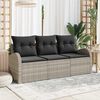 vidaXL Gartensofa-set Hellgrau Poly-Rattan