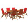 vidaXL 7-teiliges Garten Essset Natur Massivholz Akazie
