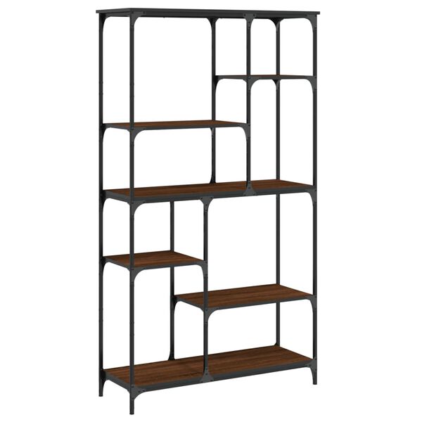 vidaXL B&uuml;cherregal Braun Eiche 99x35,5x176 cm Holzwerkstoff und Stahl