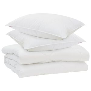 vidaXL Bettdecke mit Kissen 3 pcs Wei&szlig; Mikrofaser