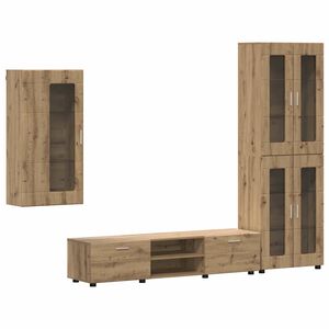 vidaXL TV-Schrankset mit T&uuml;r FLORIN 3 pcs Artisan-Eiche Holzwerkstoff