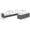 vidaXL 10-tlg. Garten-Lounge-Set mit Kissen Poly Rattan Schwarz