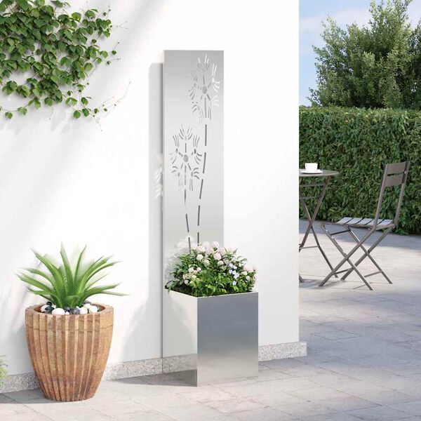 vidaXL Garten Sichtschutz-Leinwand Silber 32 x 150 cm Verzinkter Stahl