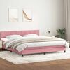 vidaXL Boxspringbett mit Matratze Rosa 180x220 cm Samt