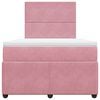 vidaXL Boxspringbett mit Matratze Rosa 120x200 cm Samt