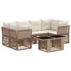 vidaXL Gartensofa-set 7 stk. Beige Poly-Rattan