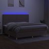 vidaXL Boxspringbett mit Matratze & LED Taupe 200x200 cm Stoff