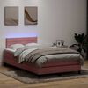 vidaXL Boxspringbett mit Matratze & LED Rosa 120x220 cm Samt