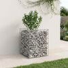 vidaXL Gabionen Hochbeet Silber 50 x 50 x 60 cm Verzinkter Stahl