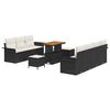 vidaXL Gartensofa-set 10 stk. Schwarz Poly-Rattan
