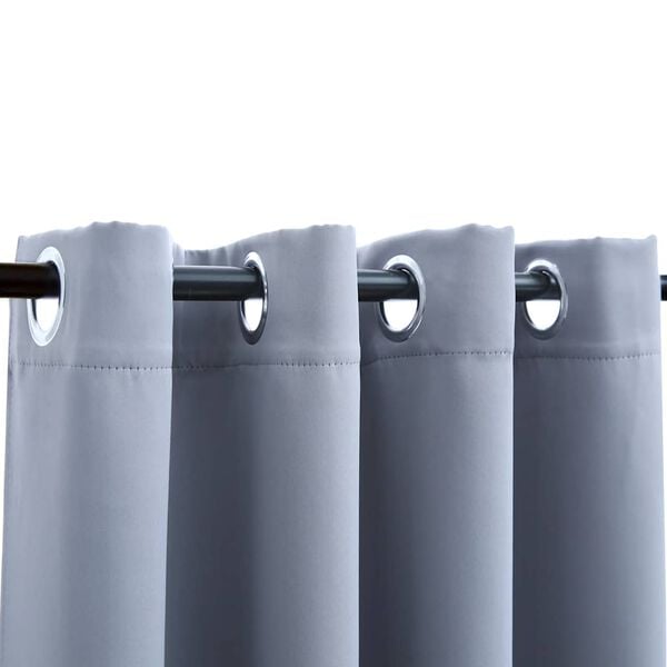 vidaXL Verdunkelungsvorhang mit Metall&ouml;sen Grau 290 x 245 cm