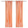 vidaXL Vorh&auml;nge mit Metall&ouml;sen 2 Stk. Stoff 140x245cm Orange Streifen