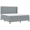 vidaXL Boxspringbett mit Matratze Hellgrau 180 x 200 cm Stoff