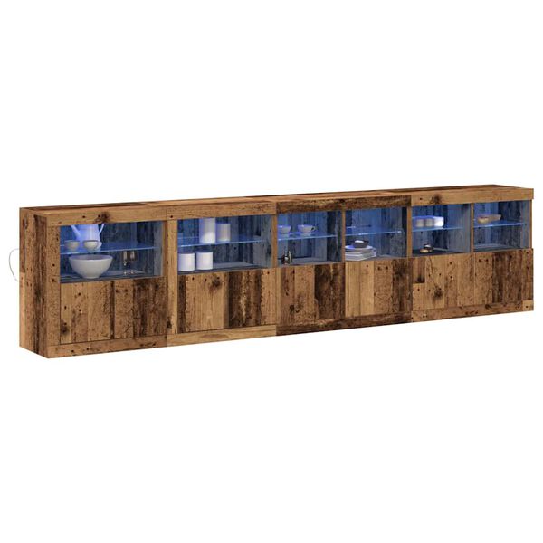 vidaXL LED-Sideboard Altholz 283 x 37 x 67 cm Holzwerkstoff
