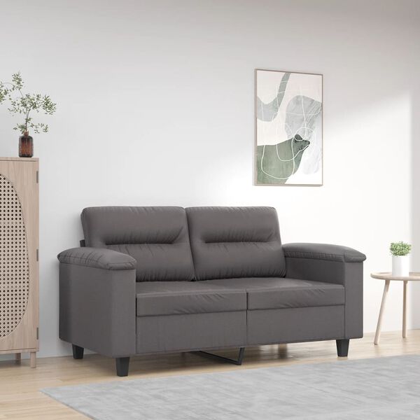 vidaXL 2-Sitzer-Sofa Grau 120 cm Kunstleder