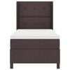 vidaXL LED Boxspringbett mit Matratze Dunkelbraun 80 x 200 cm Stoff