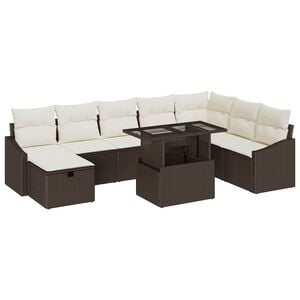 vidaXL Garten-Sofa-Set 9 pcs Braun Poly-Rattan