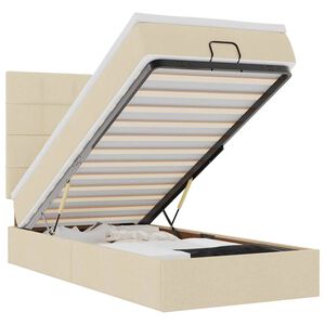 vidaXL Ottoman-Bett mit Matratze Creme 80x200 cm Stoff