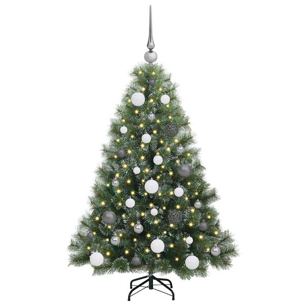 vidaXL K&uuml;nstlicher Weihnachtsbaum mit 150 LEDs Gr&uuml;n 120 cm PE und PVC