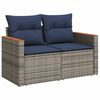 vidaXL 6-teiliges Gartensofa-Set mit Kissen, grau, Polyrattan