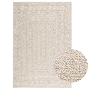 vidaXL Teppich ZIZUR Creme 140x200 cm Jute-Optik Indoor und Outdoor