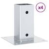 vidaXL Pfostentr&auml;ger Quadratisch 4Stk. Silber 71x71mm Verzinkter Stahl