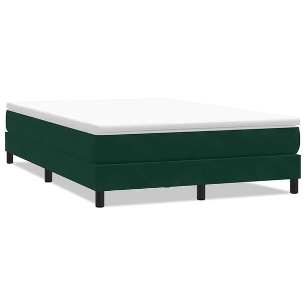 vidaXL Boxspringbett ohne Matratze Dunkelgr&uuml;n 140x210 cm Samt