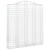 vidaXL Gabione mit Hochbogen 200x30x220/240 cm Verzinktes Eisen