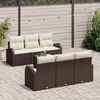 vidaXL Garten-Sofa-Set mit Kissen mit Speicher 7 pcs Braun und Creme