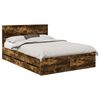 vidaXL Bettrahmen Ger&auml;ucherte Eiche 140 x 190 cm Ingenieurs Holz