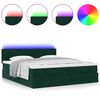 vidaXL Ottoman-Bett mit Matratze & LEDs Dunkelgrün 180x200 cm Samt