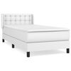 vidaXL Boxspringbett mit Matratze Wei&szlig; 80x200 cm Kunstleder