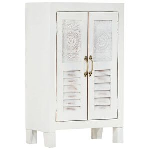 vidaXL Sideboard Wei&szlig; 55x30x90 cm Massivholz Akazie