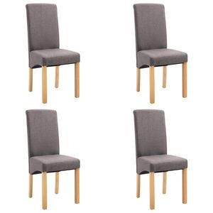 vidaXL Esszimmerst&uuml;hle 4 Stk. Taupe Stoff