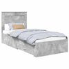 vidaXL Bettrahmen mit Schubladen Beton Grau 90 x 200 cm Holzwerkstoff