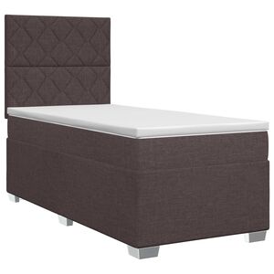 vidaXL Boxspringbett mit Matratze Dunkelbraun 80 x 200 cm Stoff