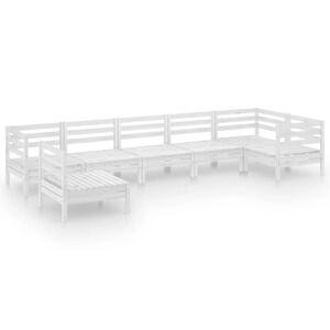vidaXL 7-tlg. Garten-Lounge-Set Massivholz Kiefer Wei&szlig;