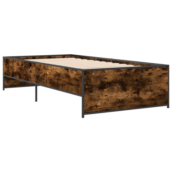 vidaXL Bettgestell R&auml;uchereiche 90x190 cm Holzwerkstoff und Metall