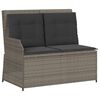 vidaXL 5-tlg. Garten-Lounge-Set mit Kissen Grau Poly Rattan