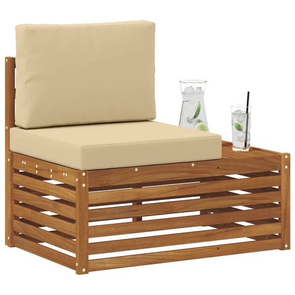 vidaXL Outdoor Endsofa Natur 91 x 63 x 73 cm Massivholz Akazie