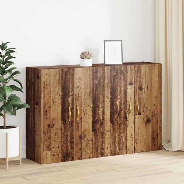 vidaXL Wandschrank 2 pcs Altholz 69,5 x 34 x 90 cm Holzwerkstoff