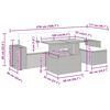vidaXL 6-tlg. Garten-Sofagarnitur mit Kissen Schwarz Poly Rattan