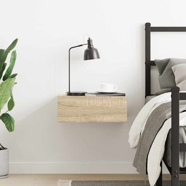 vidaXL Hängender Nachttisch Sonoma-Eiche 40x30x15 cm Holzwerkstoff