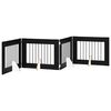 vidaXL Klappbares Hundetor mit St&auml;ndern 4 pcs Schwarze Eiche 321 cm