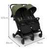Baninni Zwillings-Kinderwagen Adige Moosgr&uuml;n