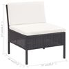 vidaXL 6-tlg. Garten-Lounge-Set mit Auflagen Poly Rattan Schwarz