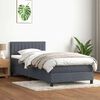 vidaXL Boxspringbett mit Matratze Dunkelgrau 80x220 cm Samt