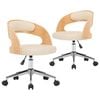 vidaXL Esszimmerst&uuml;hle 2 Stk. Drehbar Creme Bugholz und Kunstleder